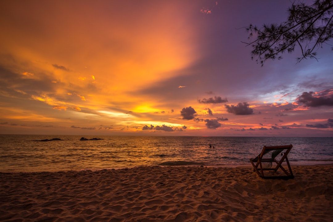 Photo beach sunset